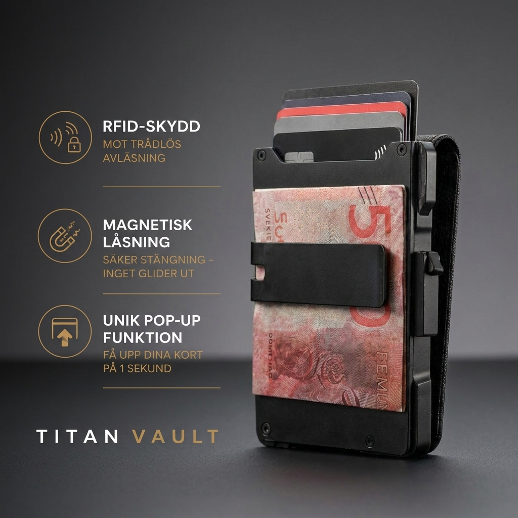 TitanVault minimalistisk och säker korthållare